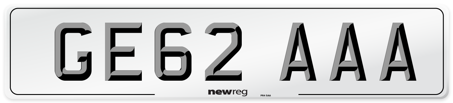 GE62 AAA Number Plate from New Reg